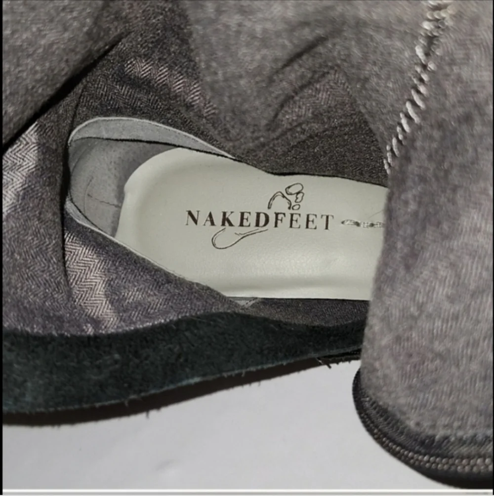 Naked Feet wedges over knee riding boots hidden heel
